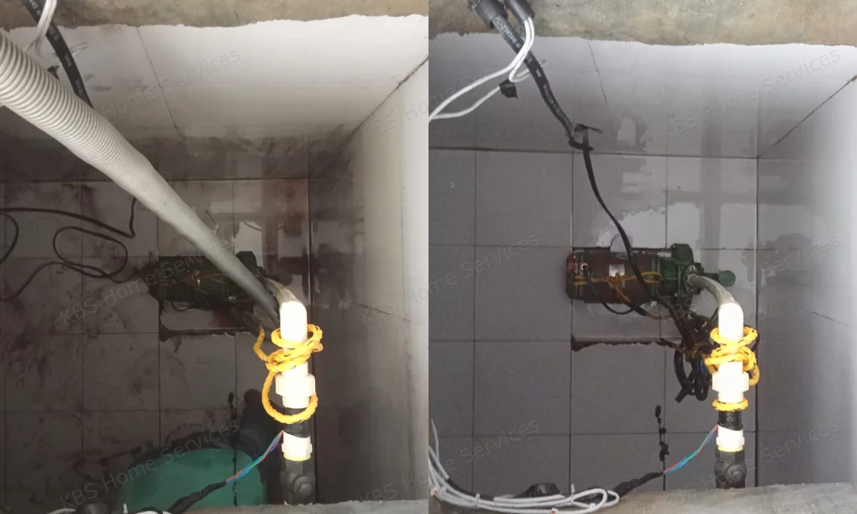 Underground water sump before and after professional cleaning in Bengaluru by KBS Home Services (1)