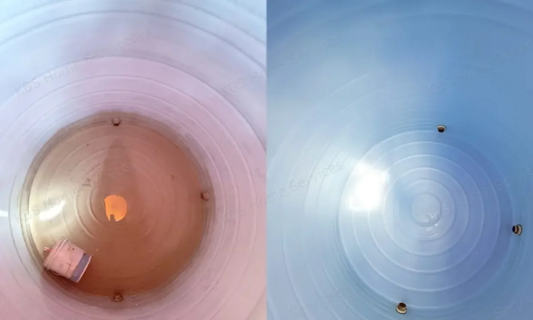 Overhead water tank before and after professional cleaning in Bengaluru by KBS Home Services (3)