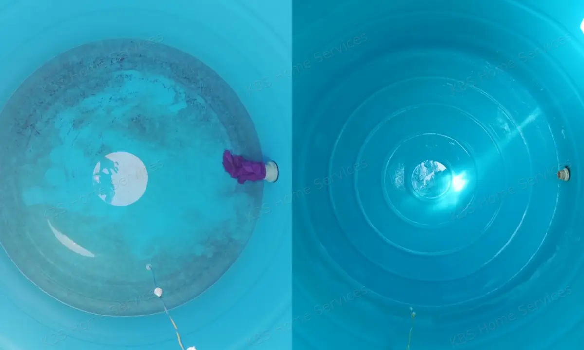 Overhead water tank before and after professional cleaning in Bengaluru by KBS Home Services (4)