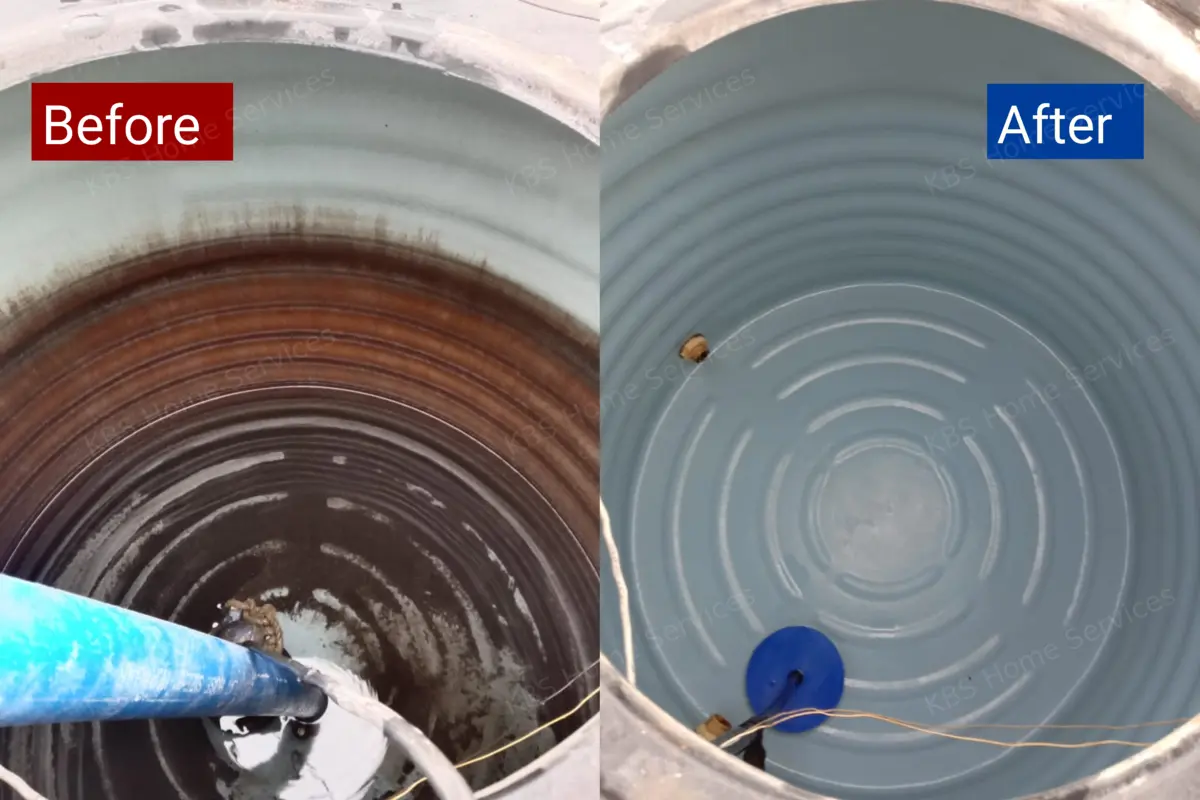 Inside of a water tank before and after professional cleaning in Bengaluru by KBS Home Services (7)